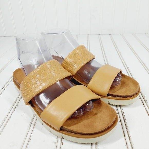 NEW Susina Luisa Tan Snakeskin Slip On Flat Summer Sandals M636 - Picture 4 of 11